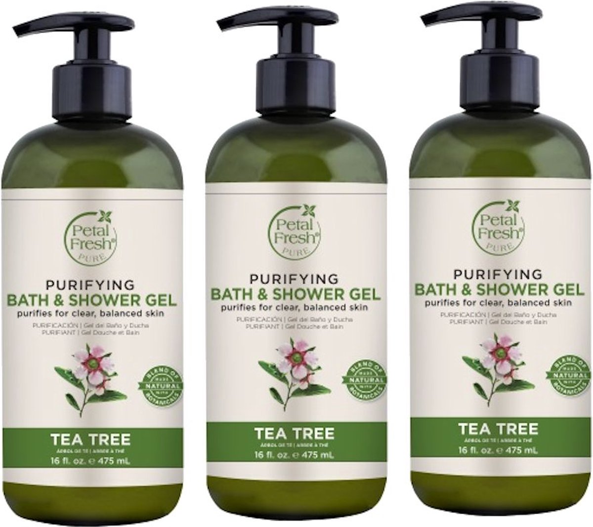 PETAL FRESH - Bath & Shower Gel Tea Tree - 3 Pak