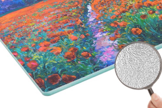 Planche à découper en Verres - 39x28 - Peinture - Nature - Fleurs - Peinture à l'huile - Planches à découper en Glas