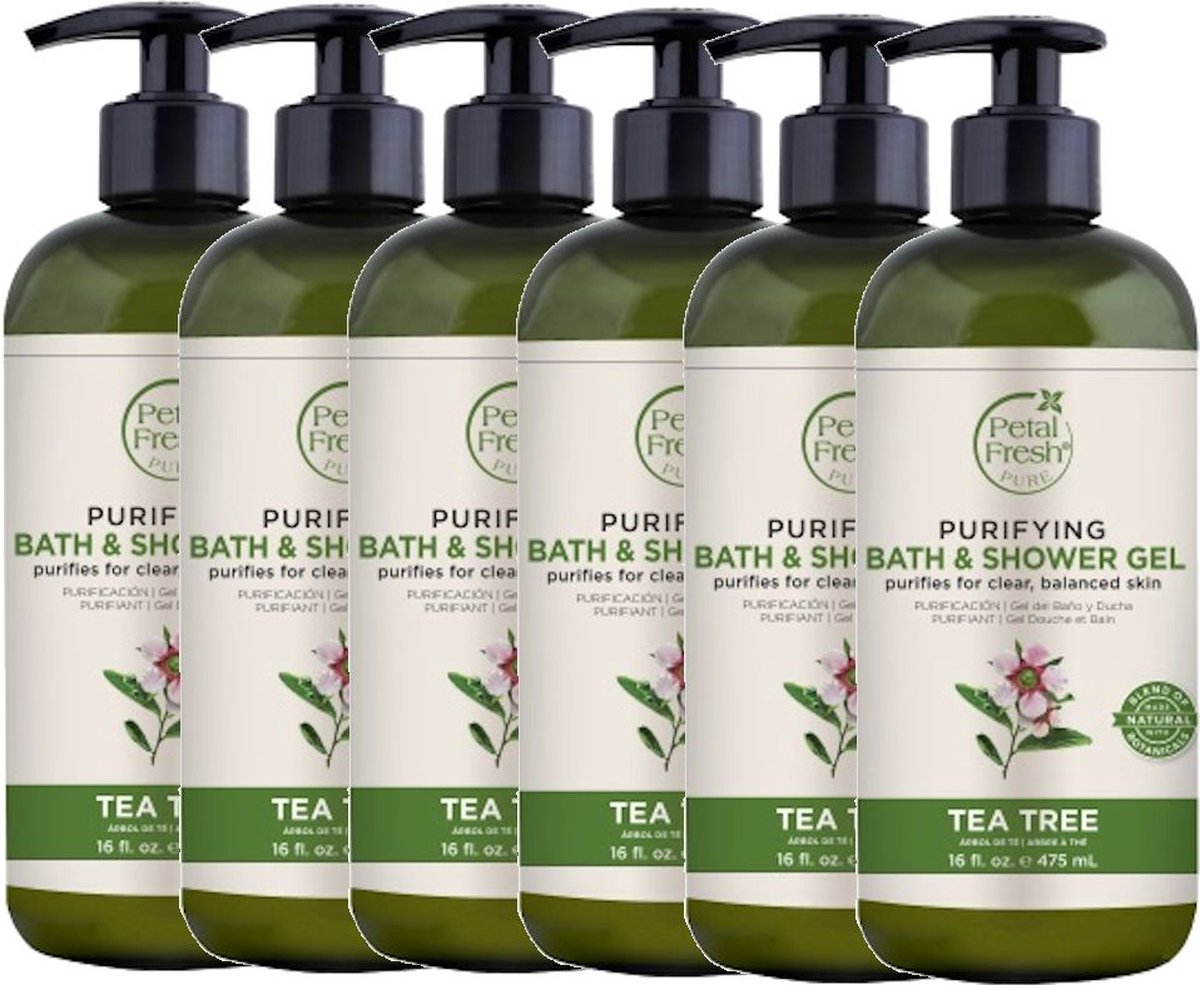 PETAL FRESH - Bath & Shower Gel Tea Tree - 6 Pak - Voordeelverpakking