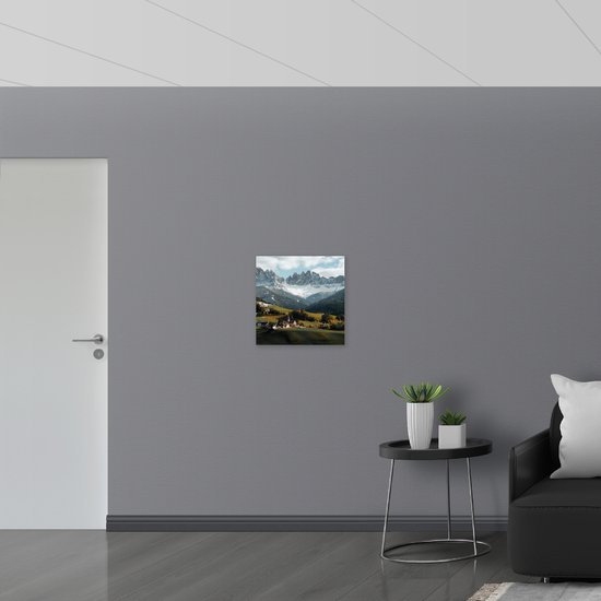 WallClassics - Verre acrylique - Maisons de Montagnes - Photo 50x50 cm sur verre acrylique (Décoration murale sur acrylique)