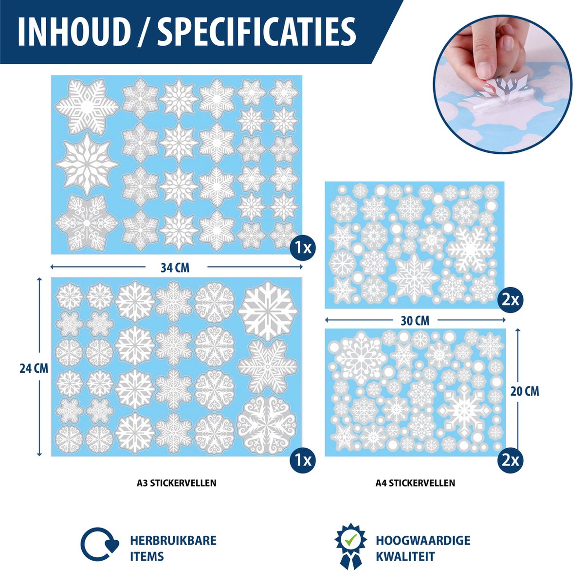 Sneeuwvlokken raamstickers herbruikbare/statische stickers Kerst Sneeuwvlok Ronde Stippen Raamstickers Decal Stickers -... Amazon.nl: Sneeuwvlok Stickers With