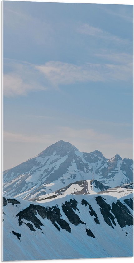 WallClassics - Acrylglas - Kronkelende Sneeuwbergen - 50x100 cm Foto op Acrylglas (Wanddecoratie op Acrylaat)