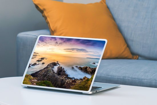 Autocollant pour ordinateur portable - 10,1 pouces - Coucher de soleil - Horizon - Water - Paysage - Blauw - 25x18cm - Autocollants pour ordinateur portable - Peau pour ordinateur portable - Couverture