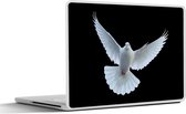 Laptop sticker - 15.6 inch - Duif - Vogel - Zwart - Wit - Portret - 36x27,5cm - Laptopstickers - Laptop skin - Cover