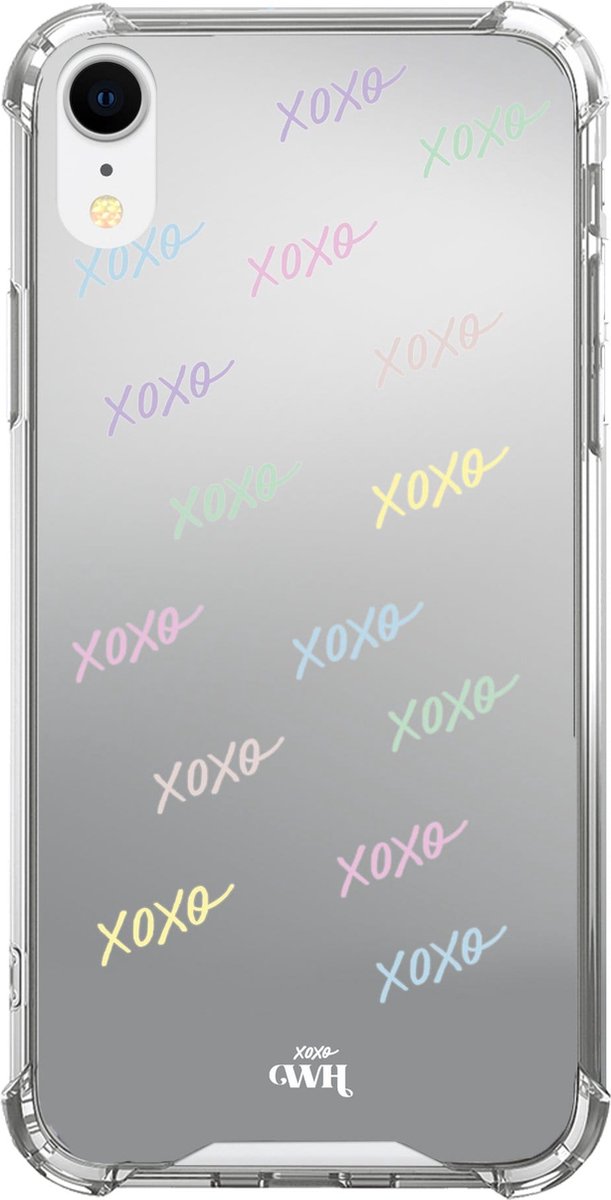 XOXO Colors - Mirror Case - Spiegel case geschikt voor Apple iPhone Xs Max hoesje - Spiegelhoesje met opdruk - Tekst - Hardcase shockproof