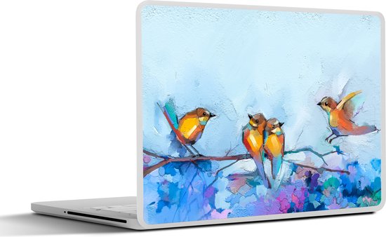 Laptop sticker - 14 inch - Schilderij - Olieverf - Vogel - Tak - 32x5x23x5cm - Laptopstickers - Laptop skin - Cover