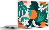 Laptop sticker - 17.3 inch - Bloemen - Fruit - Jungle - 40x30cm - Laptopstickers - Laptop skin - Cover