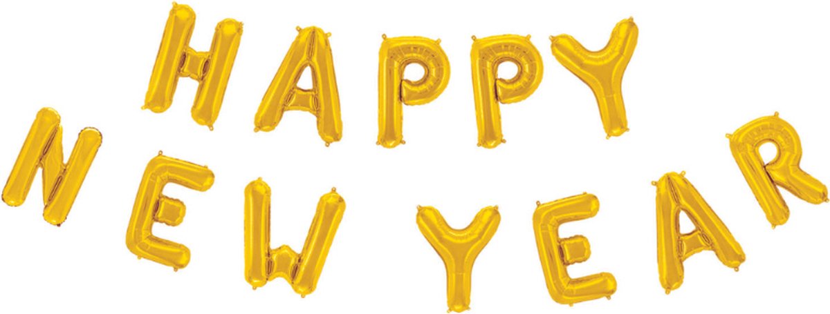 Happy New Year Folieballon 41cm Goud