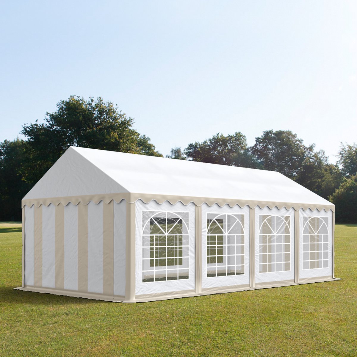 MaxxGarden Partytent Feesttent - 3x6m - 18m² - Paviljoen met 6 oprolbare zijwanden - Waterafstotend - UV-bescherming 50 - Wit