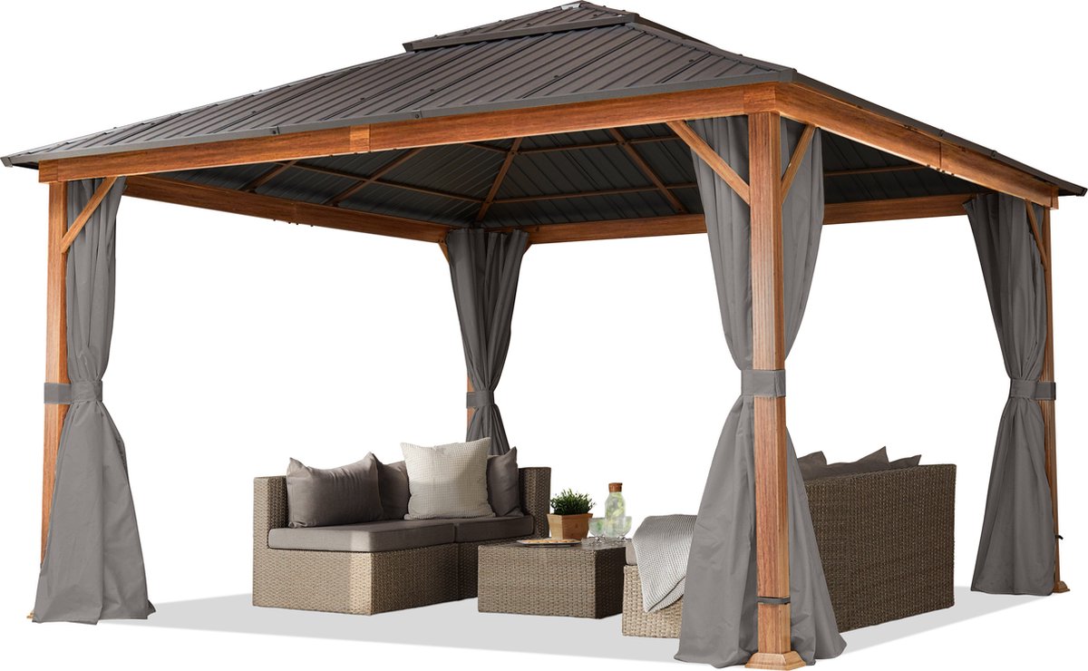 Tuinpaviljoen Lindo 3,5x3,5m Stone Grey