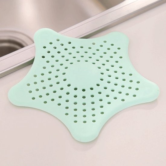 Silicone afvoerstop voor in de keuken en badkamer | Stervorm | afvoerplug | doucheput | Anti-haar afvoer stop | anti verstopping | Ontstopper | Gootsteen zeef | Groen