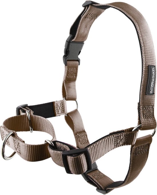 Harnais pour chien Interwinkel Easywalk - marron M- harnais anti-traction -  solaire