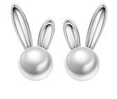 Oorstekers - zilverkleurig - 925 plated - bunny - konijnen oorknopjes - cadeau voor vrouw - Liefs Jade