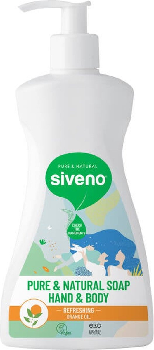 Siveno Natuurlijke handzeep / lichaam zeep met Sinaasappelolie - 300 ml - Antibacterieel - Alle huidtypes