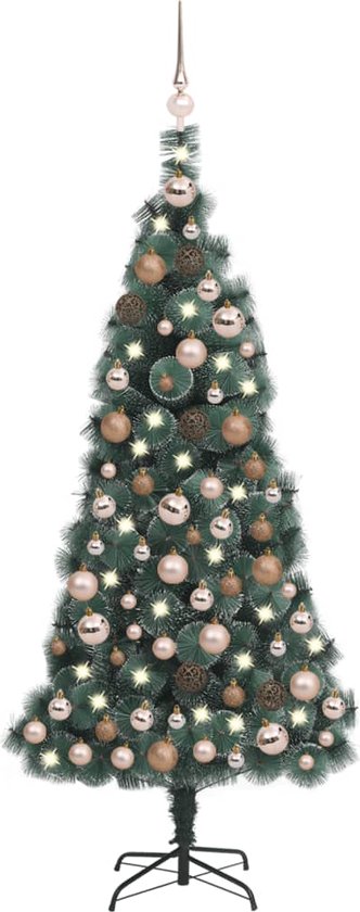 LARS360 Kunstkerstboom met verlichting, dennenboom, groen, pvc, met