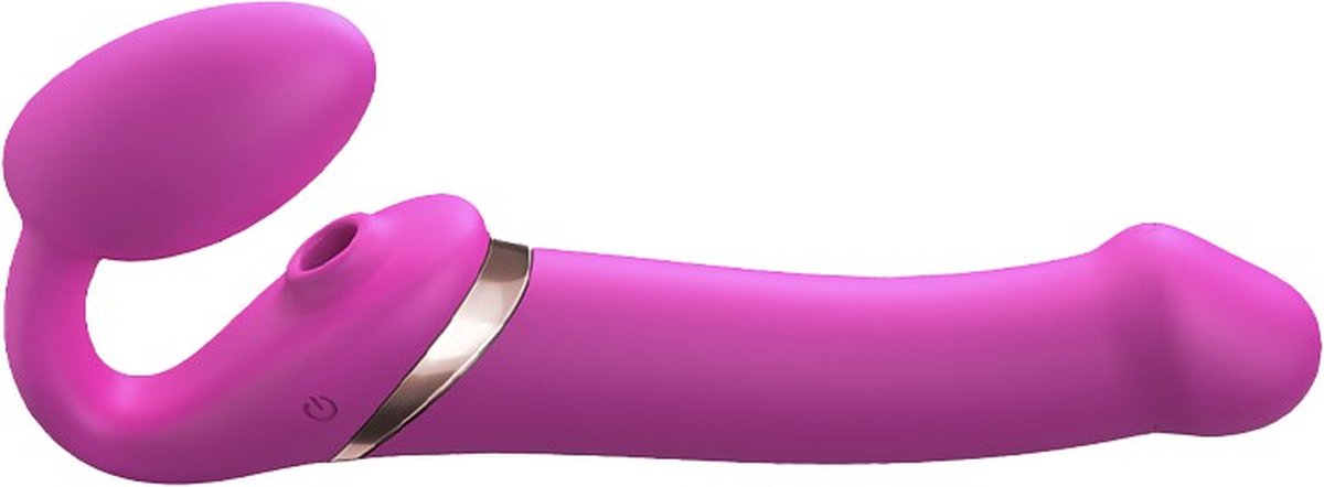 Goedkoopste Strap-On-Me - Strapless Strap-on Vibrator Met Luchtdruk Stimulatie - Roze - Maat L