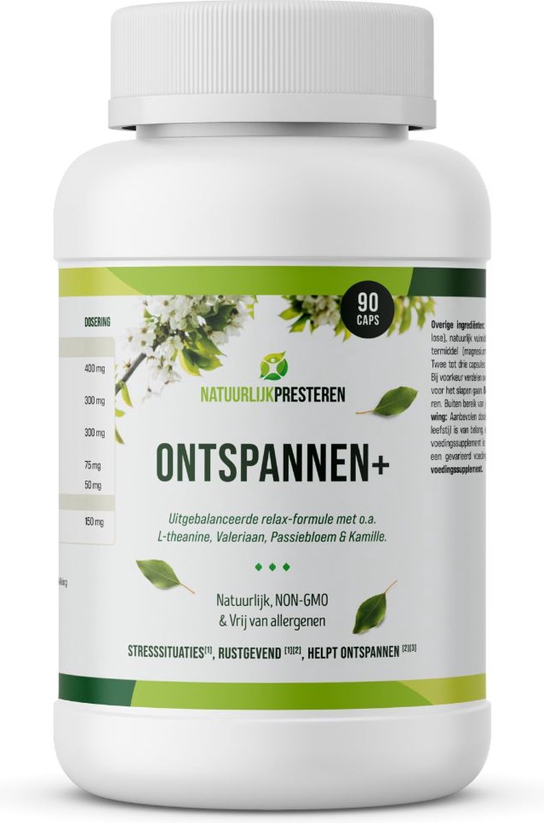 Goedkoopste Ontspannen - Valeriaan extra sterk - Rhodiola - Rustgevende Anti Stress tabletten - Natuurlijk Kalmeringsmiddel - Rustgever - 90 caps