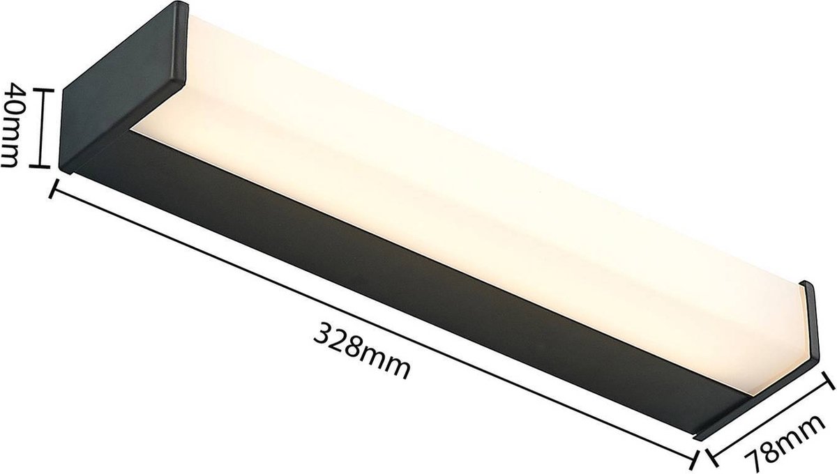 Lindby - Wandlamp - 1licht - aluminium, staal, acryl - H: 4 cm - mat zwart, wit - Inclusief lichtbron