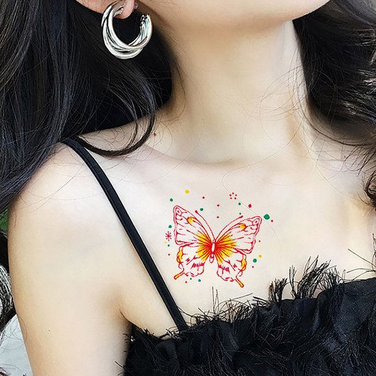 Papillon coloré faux tatouage-papillon tatouage autocollant-tatouages  temporaires-... | bol