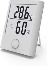 3 Stuks - Multifunctionele Digitale Thermometer / Vochtigheidsmeter - Binnenthermometer - Kamerthermometer - LCD Scherm - Mini Hygro- Thermometer - Met Ingebouwde Magneetbevestiging - Weergave in ºC en ºF - Wit
