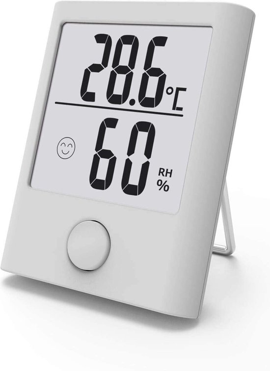 JEDEW Hygrometer Thermometer Digitale Vochtigheidsmeter Indoor/Outdoor Vochtigheidsmonitor Reptielen Thermometer voor Humidors Kas Tuin Kelder Fahrenheit (℉) of Celsius(℃) (zwart-2 Pack) (2