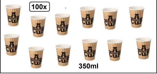 50 stuks witte kartonnen bekers met een inhoud van 200 ml voor warme en koude dranken