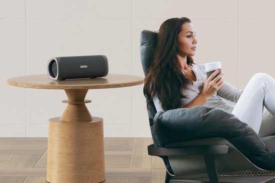 EarFun UBOOM L - Bluetooth Speaker - 28 uur Batterijduur - IPX7 Waterbestendig - Ingebouwde Microfoon - Krachtig 360° Geluid - Zwart — afbeelding 4