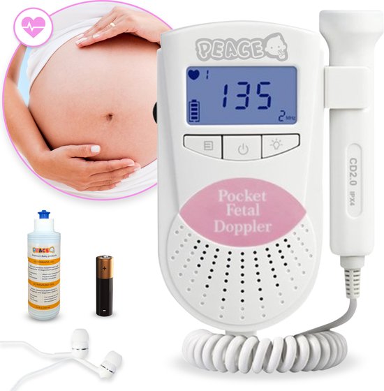 PEACE Doppler met Ultrasound 250mL – Baby Hartje Monitor – Hartslag Meter -  Roze -... | bol.
