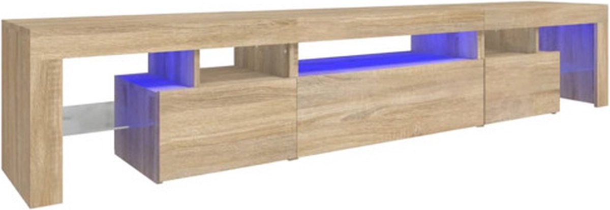 vidaXL - Tv-meubel - met - LED-verlichting - 215x36,5x40cm - sonoma - eikenkleurig