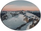 WallClassics - Dibond Ovaal - Bergtop met Sneeuw - 40x30 cm Foto op Ovaal (Met Ophangsysteem)