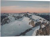 WallClassics - Drapeau - Sommet de montagne avec neige - 80x60 cm Photo sur drapeau en polyester