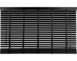 Houten Jaloezie Zwart - 200x210 cm (BxH) - Raamdecoratie - Lamelbreedte 50 mm - inc. Bedieningskoord en Draaistang - Eenvoudig op maat maken en monteren