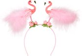 Boland - Diadeem Flamingo's - Één maat - Volwassenen - Unisex - Dieren - Hawaii - Tropisch - Zomer