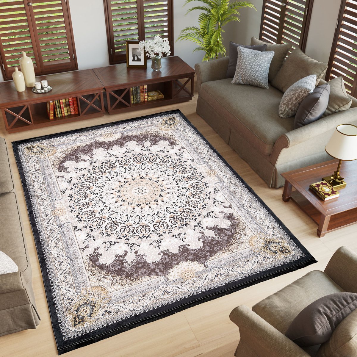 Tapiso Victoria Vloerkleed Vintage Antislip Woonkamer Tapijt Maat- 80x150
