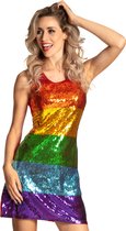 Boland - Volwassenenjurk Dazzle rainbow (M) - Volwassenen - Showgirl - Pride- Glitter and Glamour