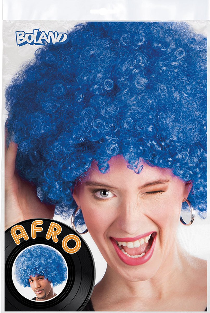 Boland - Pruik Groove blauw Blauw - Afro - Kort - Unisex - Danser/danseres - 70's, 80's & 90's - Disco — afbeelding 9