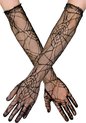 Boland - Handschoenen Spiderweb Zwart - Volwassenen - Vrouwen - Heks - Halloween accessoire - Horror
