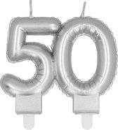 Boland - Kaarsje '50' zilver 50 Zilver - Geen thema - Verjaardag - Jubileum