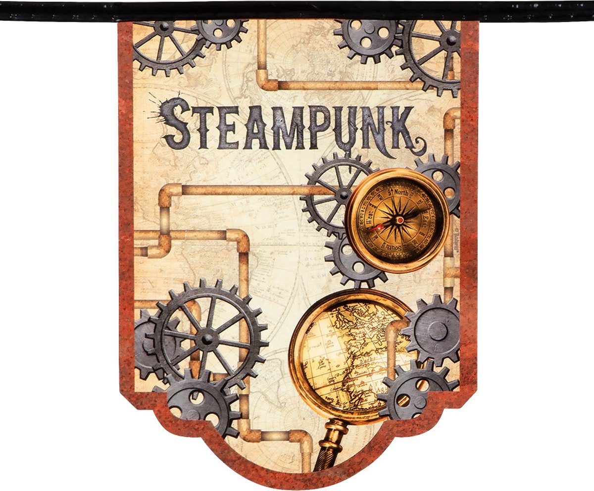 Kartonnen Steampunk vlaggenlijn.
