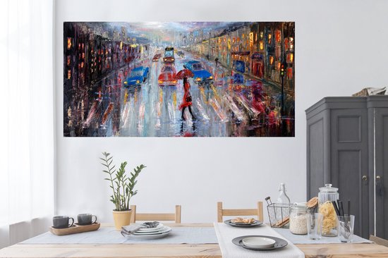 Stickers muraux - Sticker Foil - Peinture - Peinture à l'Huile - Voiture - Passage Clouté - 160x80 cm - Film Adhésif - Stickers muraux Muraux Chambre Enfant - Papier Peint Auto Adhésif