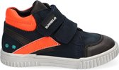 BunniesJR 221662-529 Jongens Hoge Sneakers - Blauw/Oranje - Leer - Klittenband