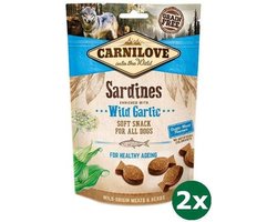 2x200 gr Carnilove soft snack sardines / wilde knoflook hondensnack