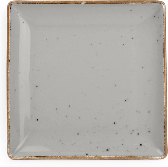 Assiette plate 11x11cm grise Collect (Set de 6) | bol