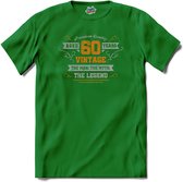 60 Jaar vintage legend - Verjaardag cadeau - Kado tip - T-Shirt - Meisjes - Kelly Groen - Maat 12 jaar