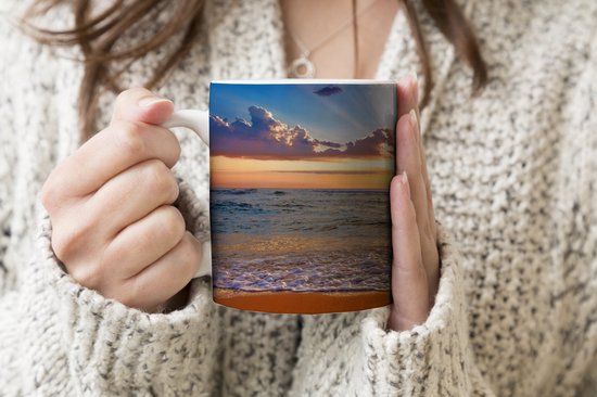 Mug - Mug à café - Plage - Coucher de soleil - Mer - Nuages - Horizon - Mugs - 350 ML - Tasse - Tasses à café - Mug à thé - Décoration Sinterklaas - Cadeaux pour enfants - Chaussures cadeaux Sinterklaas