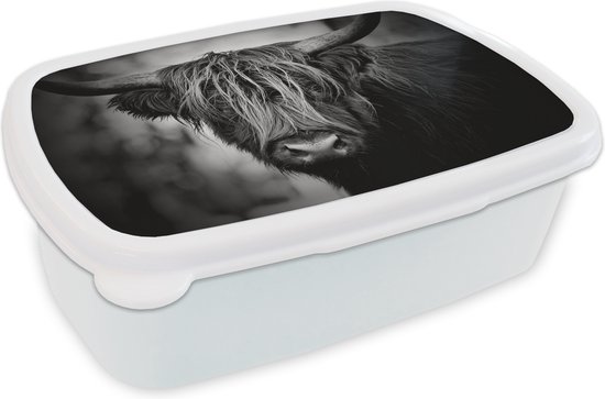 Lunch box Wit - Lunch box - Boîte à pain - Highlander écossais - Léger - Portrait - Nature - 18x12x6 cm - Adultes