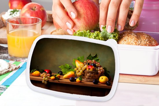 Boîte à Pain Wit - Lunch Box - Boîte à Pain - Rustique - Panier - Fruits - Nature Morte - 18x12x6 cm - Adultes