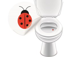 4 Plasstickers Lieveheersbeestje - Toiletstickers voor Kinderen - Houd je WC schoon met deze Toiletstickers - Gaat Jaren Mee - Zindelijkheidstraining - Maak je Kindje Leuk en Sneller Zindelijk met Plasstickers in de WC of op het Potje - Plassticker