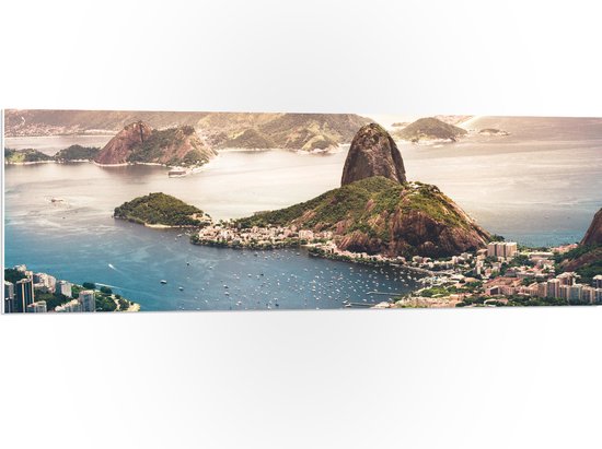 WallClassics - PVC Schuimplaat- Suikerbroodberg Rio de Janeiro - 120x40 cm Foto op PVC Schuimplaat