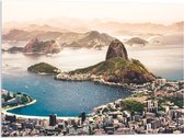 WallClassics - Acrylglas - Suikerbroodberg Rio de Janeiro - 80x60 cm Foto op Acrylglas (Met Ophangsysteem)